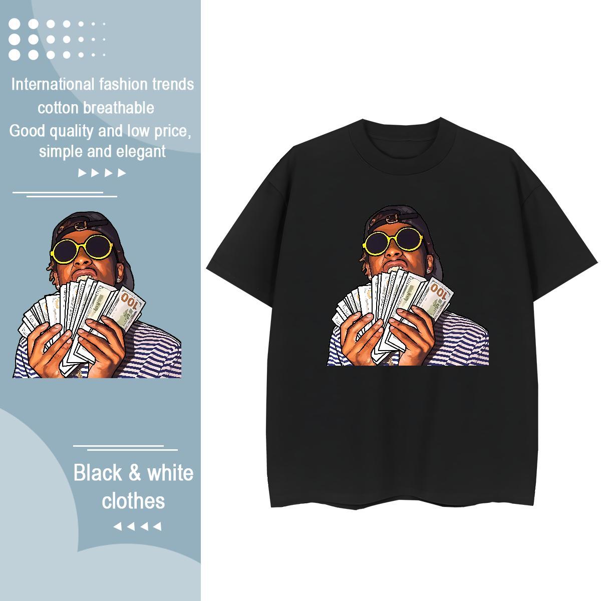 Designer Women T Shirts 100% Cotton 230g Breathable Crew Neck Daily Outfit money Women Tees Popular DIY Printed Clothings