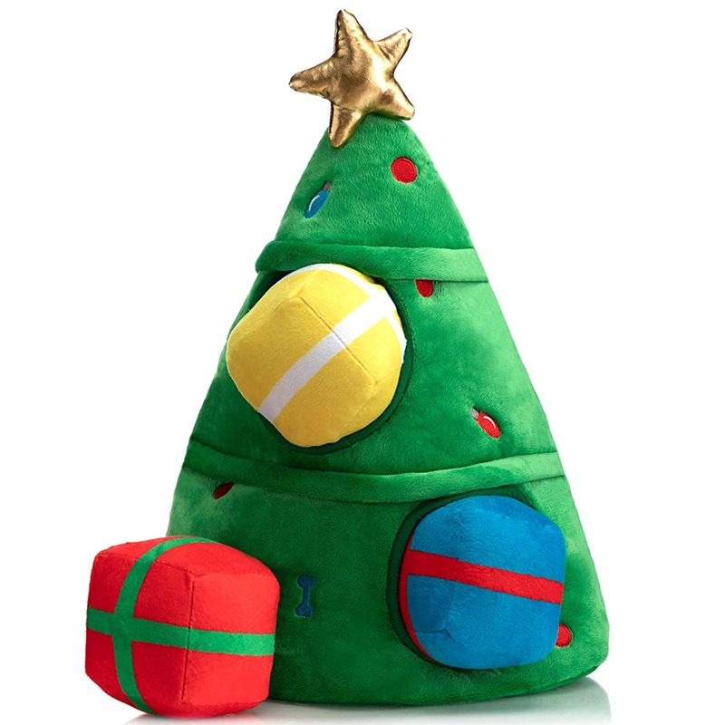 2022 New products christmas tree pet toy rubber latex toy eco-friendly squeaky xmas dog toy