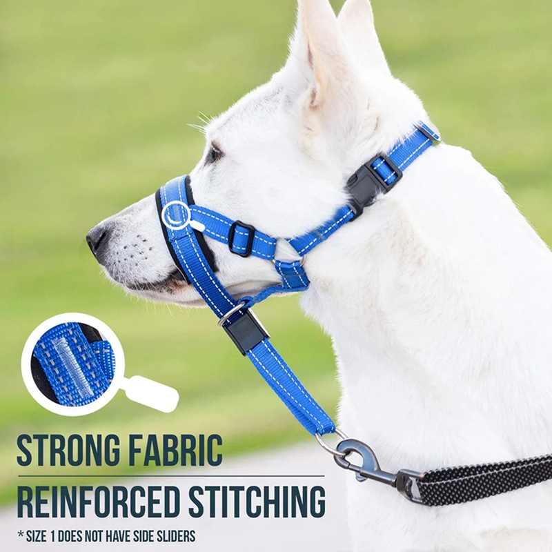 Dog Mouth Muzzles Anti Bark Dog Collar Breathable Dog Training Tool Nylon Muzzle Set With Reflective Strips