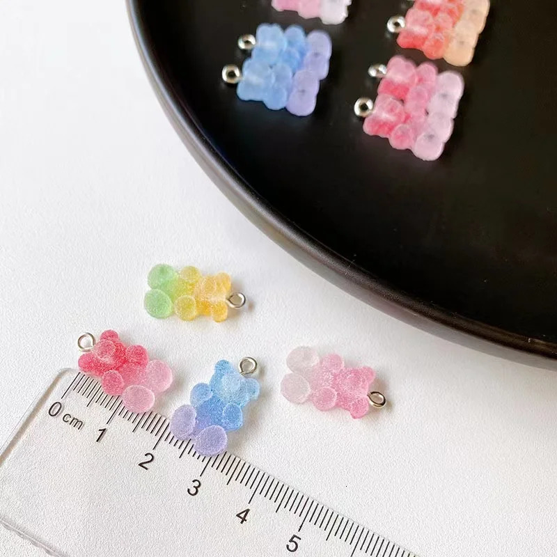 10pcs Simulation Soft Candy Bears Cute Charms For Pendant DIY Earrings Necklace Jewelry Accessories Finding 241010