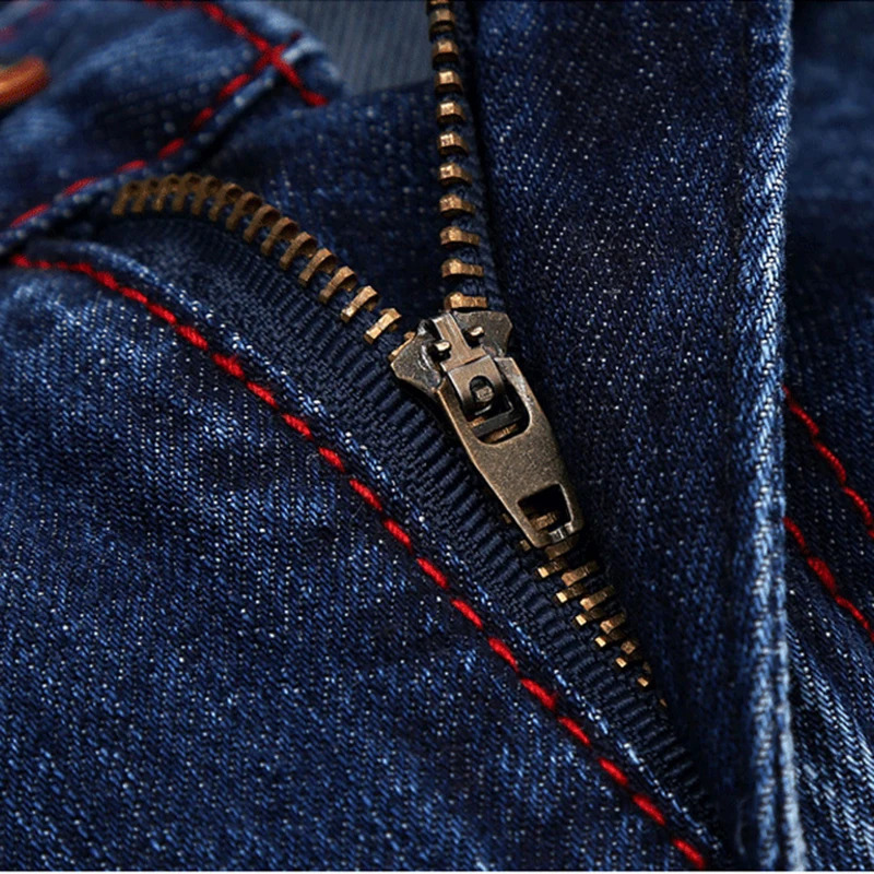 High end denim ripped n Plus size fully matches European mens pants trend straight casual 241008