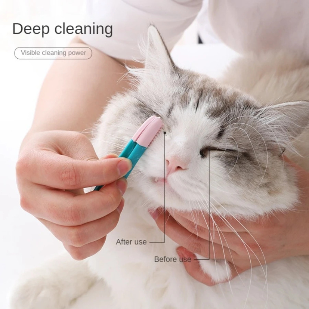 Pet Eye Cleaner Soft Brush Hair Cleansing Around the Eyes Cat Dog Tear Stain Remover Comb Pet Cleaning Supplies