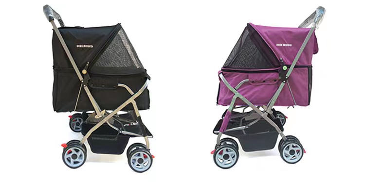 New Style Portable Dog Foldable Pet Stroller Two-seater Pet Car