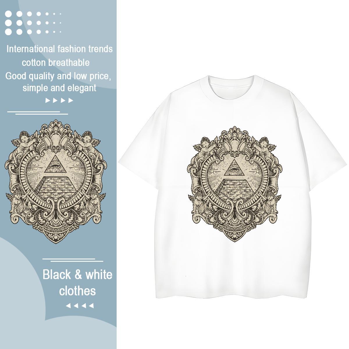 New Woman T Shirts 100% Cotton 230g O-Neck Short Sleeve Beach eye of the devil Women Tees Loose Graphic Top Shirts