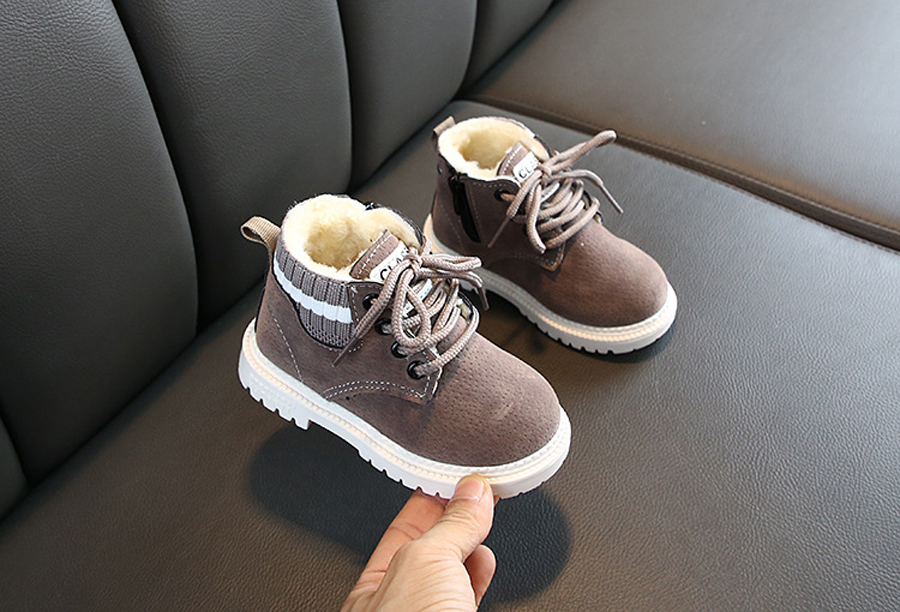Plush Kids Winter Snow Boots Cotton Fabric Children Shoes Cutefeet Baby Toddler Boys Girls Warm Boots Sizes 21-30 - view 8