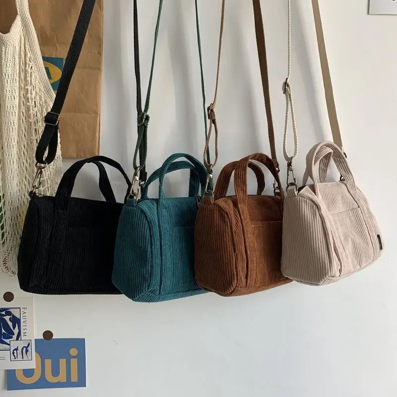 Shoulder Bag For Women Autumn And Winter Corduroy Handbags Simpler Style All Match Literary Crossbody Solid Color Sweet Envelope 241011
