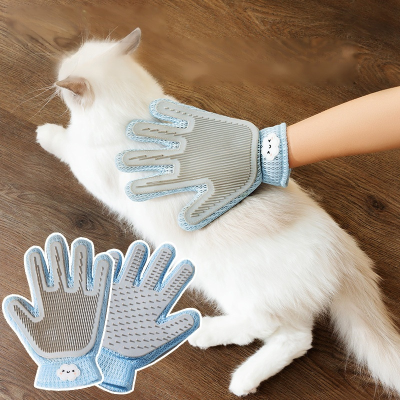 Cat petting gloves silicone massage comb to remove floating hair depilatory brush pet supplies hair removal brush for bathing