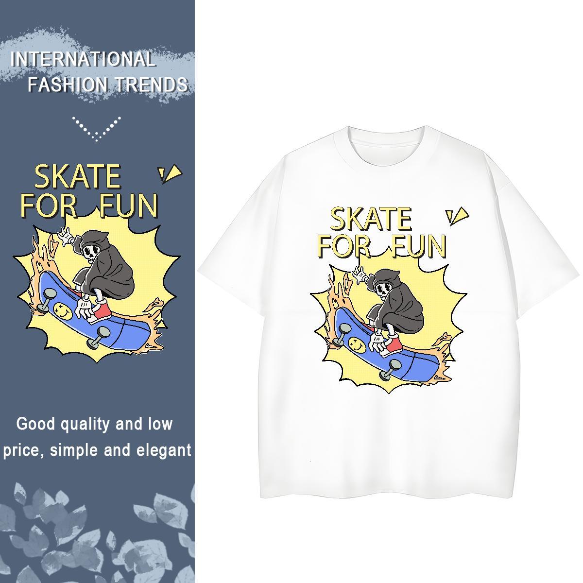 TOP Quality Womens T Shirts 230g 100% Cotton Crew Neck Street Wear skull Womens Tshirts Designer Nice Custom Printed Clothes