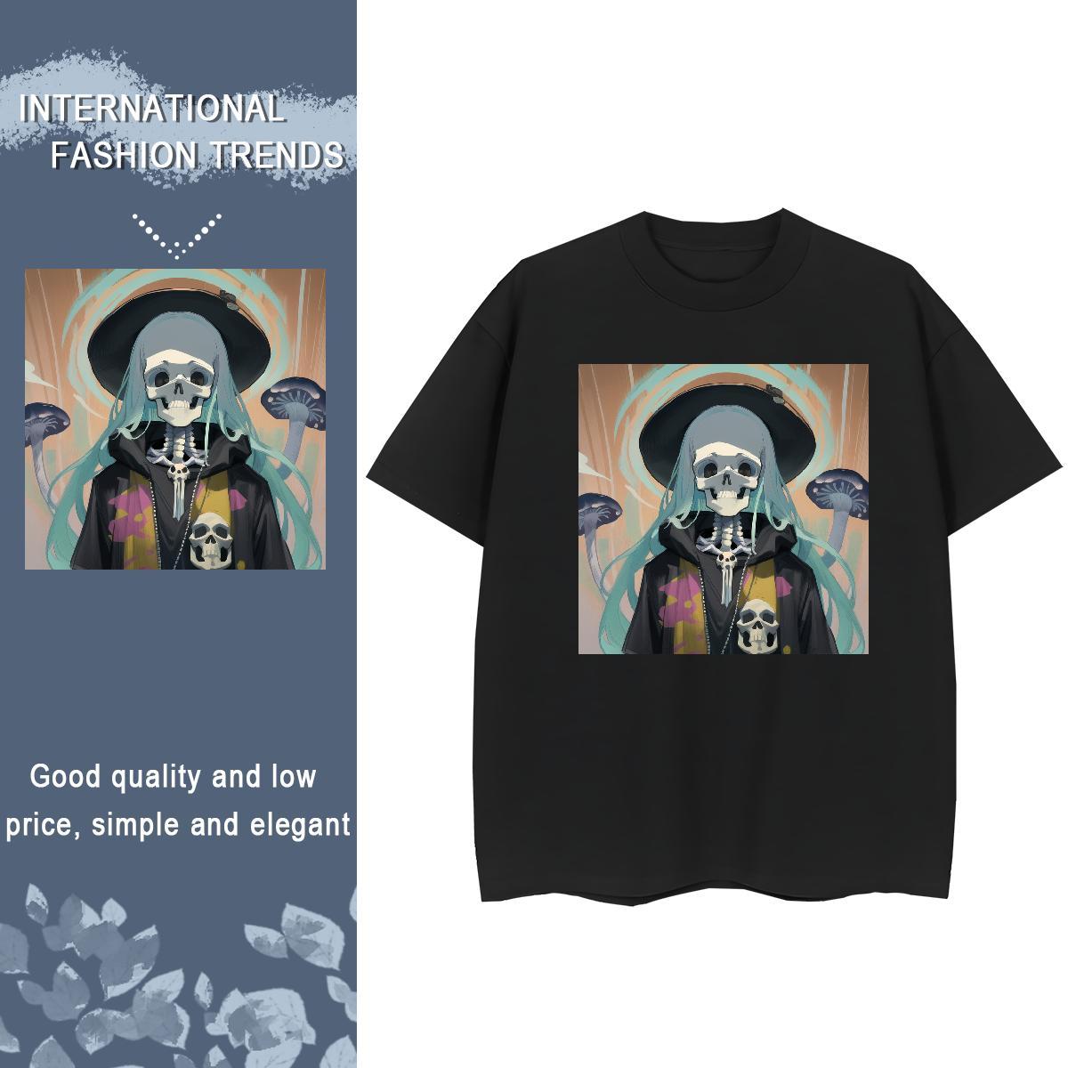 New Arrival Woman T Shirts 100% Cotton 230g Breathable Soft Street Wear skull Unisex Tshirts Wholesale Oversized L-4XL Clothes