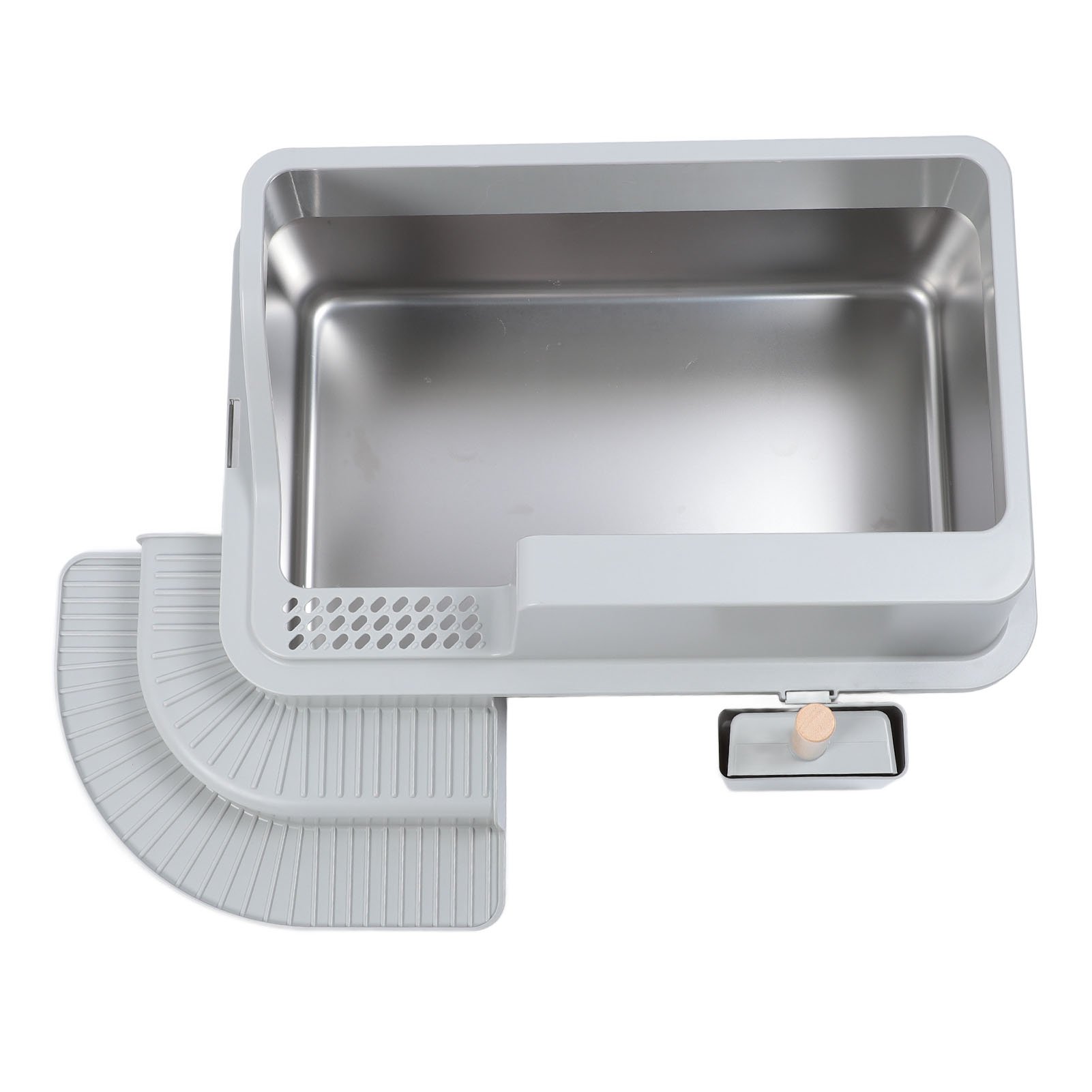 Stainless Steel Litter Box Easy Maintenance Large Cat Litter Box Long Lifespan Splash Proof Leakproof Odor for Large Cats