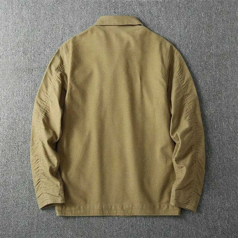 American retro collar workwear jacket fashionable mens loose casual street top coat 241011