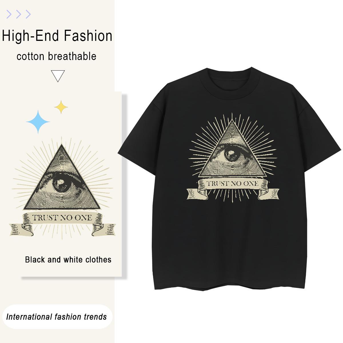 Designer T-Shirts 230g 100% Cotton Breathable Short Sleeve Casual eye of the devil Women Tees Popular Cartoon Printing L-4XL Top Tees