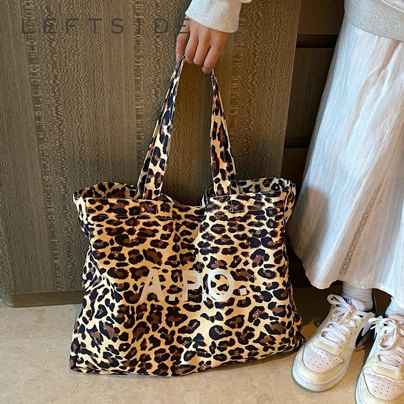 Sexy Leopard Korean Fashion Shopping Bag Womens Handbag Large Capacity Handbag 241008