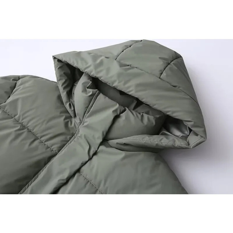 TRAF ZR Short Parkas Elegant Womens Coat Woman Winter 2024 Casual Warm Coats Hooded Solid 240930