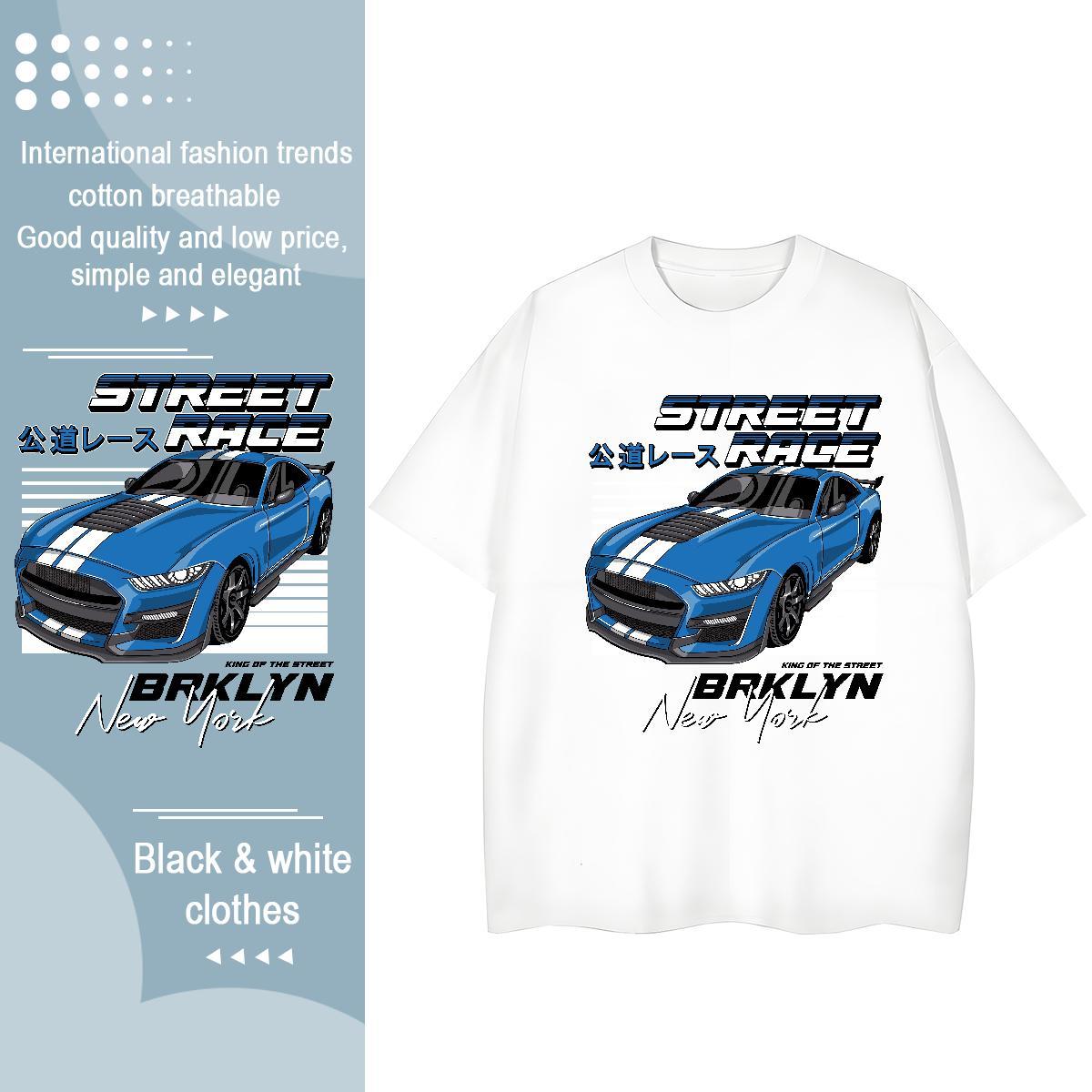 New Arrival T shirt 230g Pure Cotton O-Neck Short Sleeve Casual Beach car Womens Tshirts Female Skull Clothings