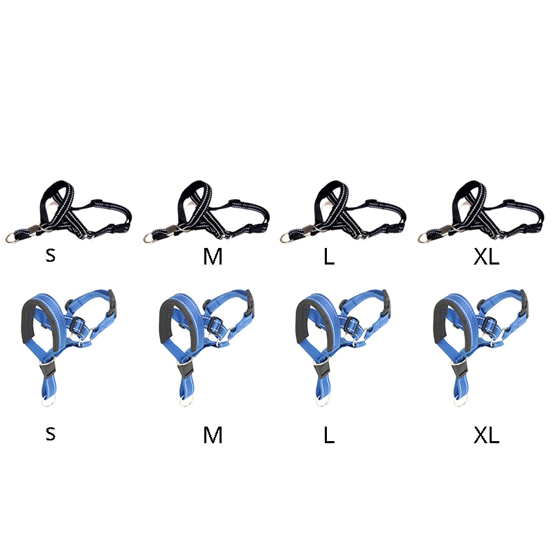 Dog Mouth Muzzles Anti Bark Dog Collar Breathable Dog Training Tool Nylon Muzzle Set With Reflective Strips Durable , S-Blue