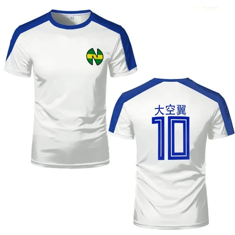 Sports T-shirts For Men Captain Tsubasa Anime Jersey Cosplay Custom Tops Loose Men And Women Quick-drying Sportswear Kids
