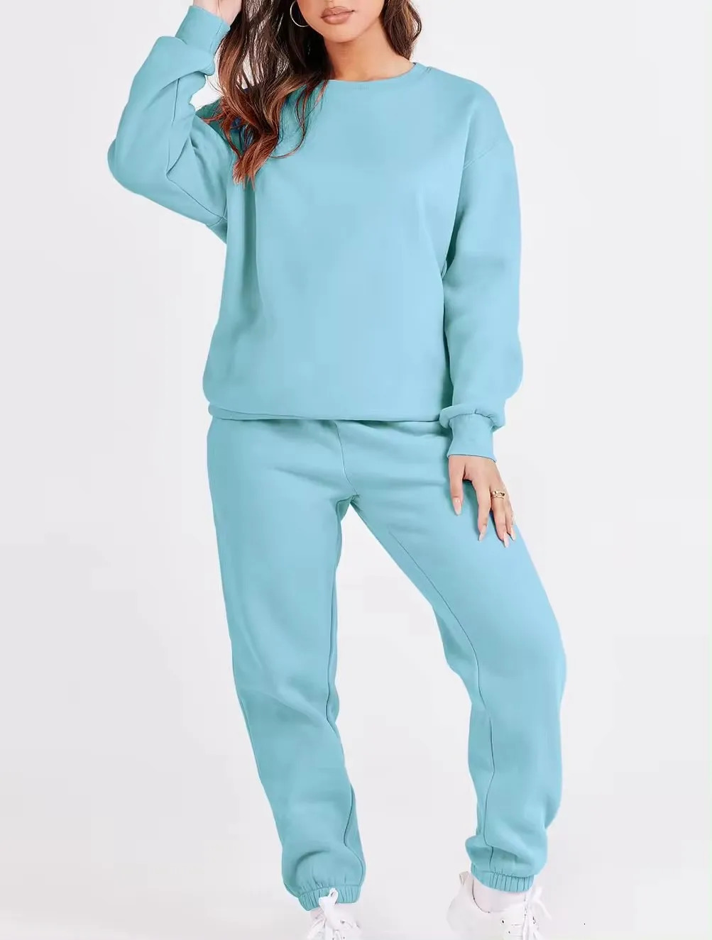 High quality women clothing wholesalers crew neck sweatshirt womens tracksuits 2 piece set 241008