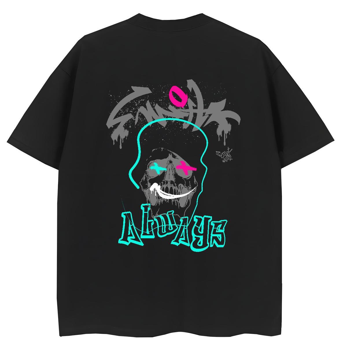 New T-Shirts 230g Cotton Short Sleeve O-Neck Casual Sport skull Tshirt for Man Woman Free Shipping Cartoon Printing L-4XL Top Shirts