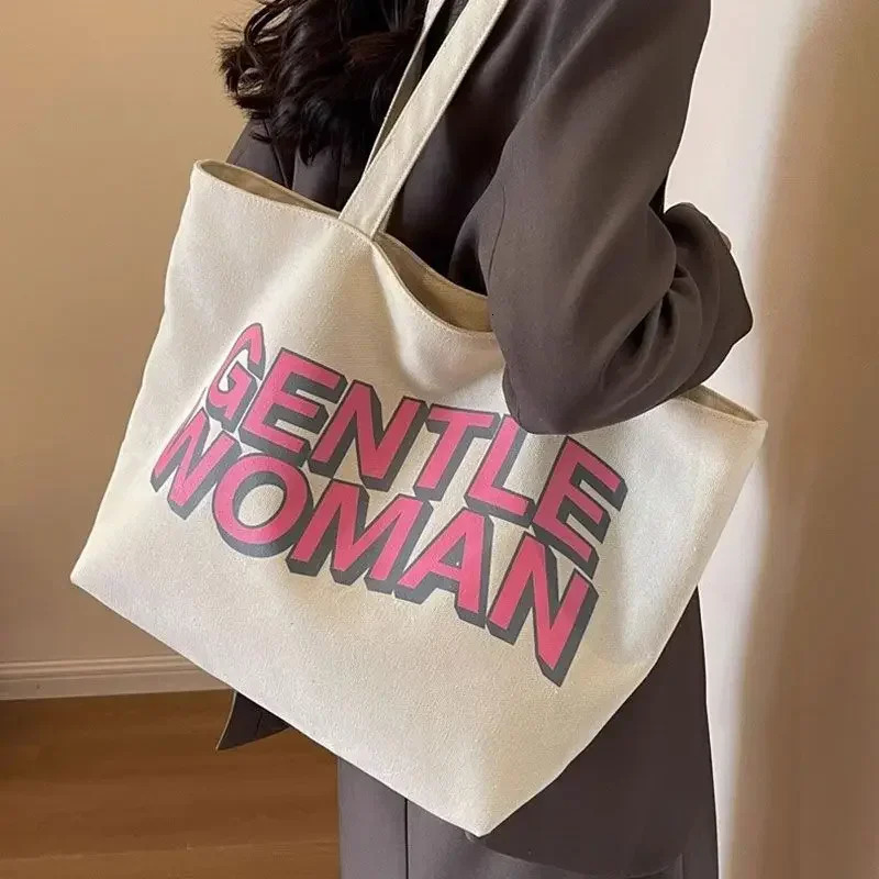 Japan Sail Fabric Womens Large Capacity Handbag Fully Matching Fashion Letter Canvas Business Shoulder Bag 241008