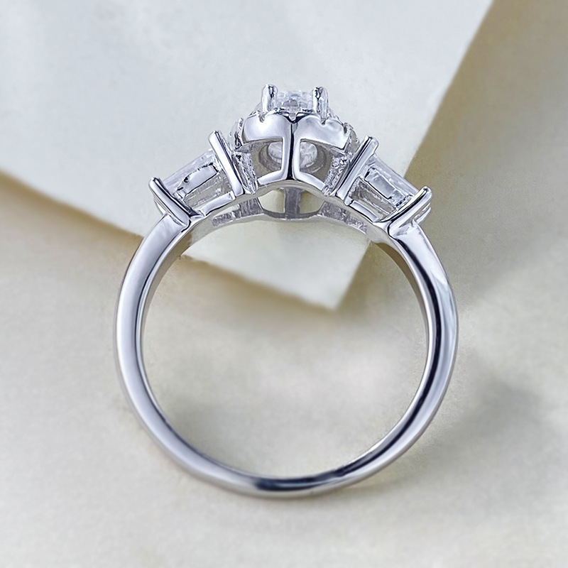 Moissanite Dia Ring: Stunning 1CT 57MM Oval Cut Real 100% Sterg Sier Wedding Band