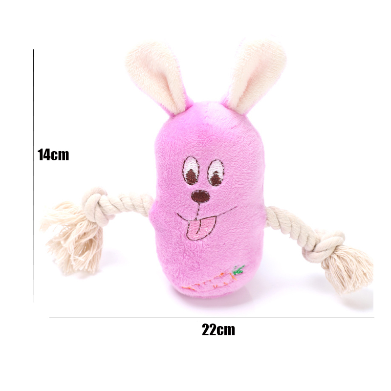 Soft Plush Mouse Pet Chew Toys Animal Rabbit Durable Squeaky Sound Toys For Cat Dogs Interesting Fleece Cattle Pet Squeak Toys