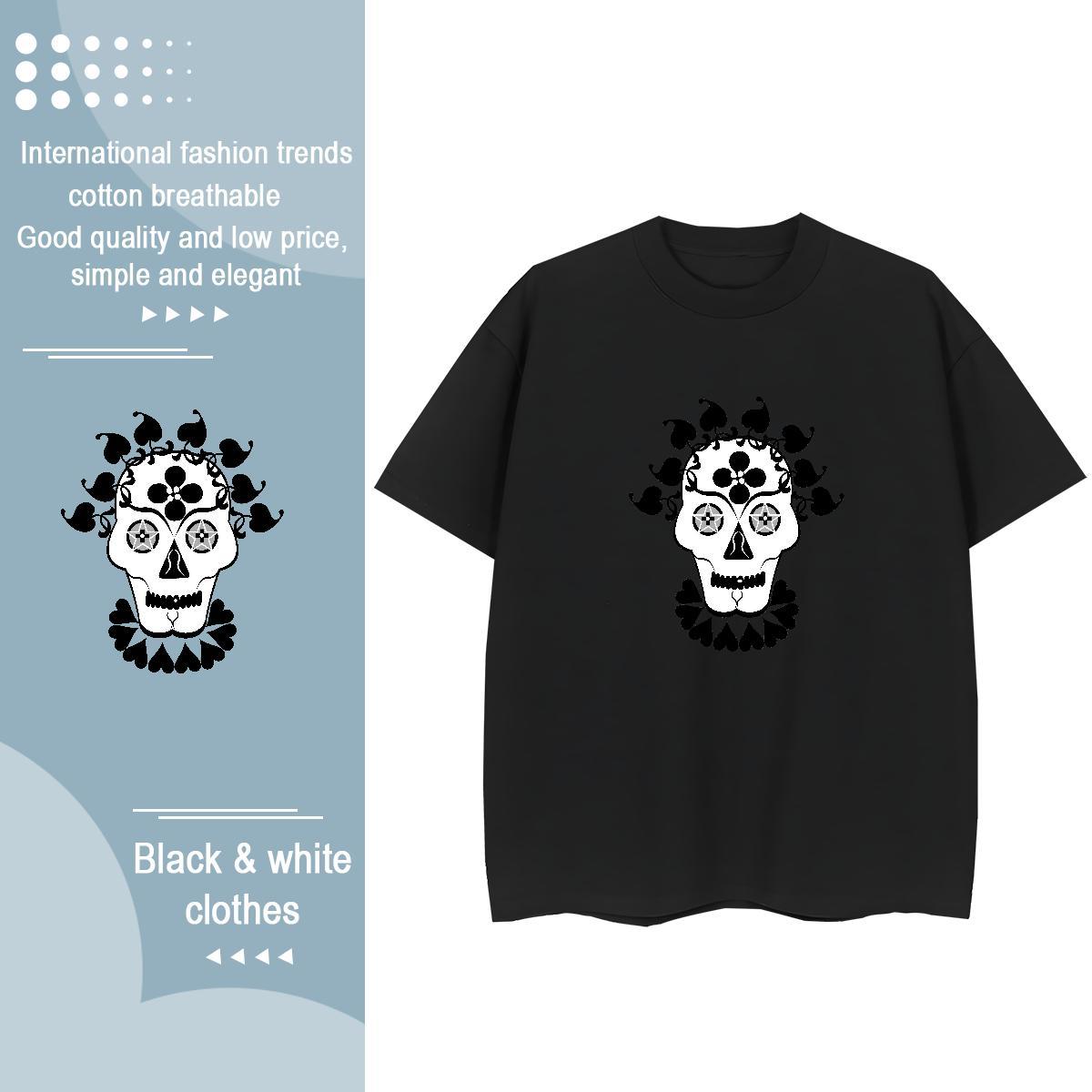 Designer Womens T Shirts 100% Cotton 230g Breathable Short Sleeve Street skull Women Tees Nice Custom Print Plus Size Clothings