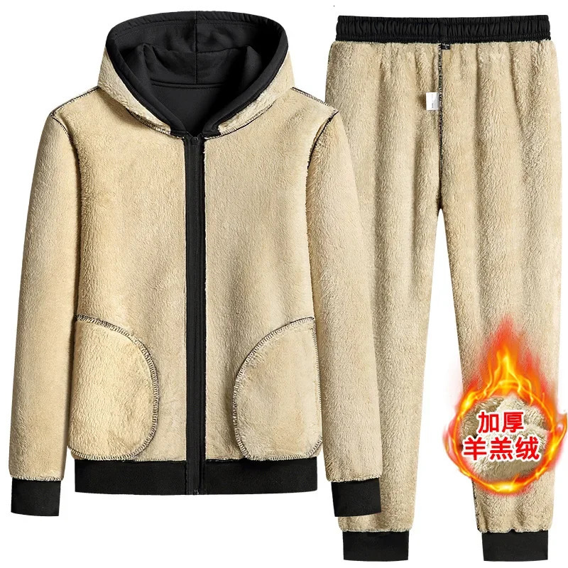 Men Hoodies Tracksuits Sets SweatshirtsSweatpants Sportswear Autumn Winter Fleece Warm Sets Good Quality Male Casual Sets 241011