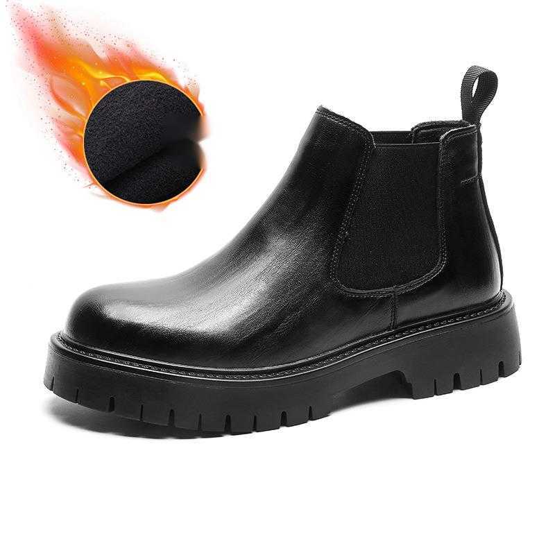 Martin Boot Large Autumn And Winter Martin Boots Mens Korean Version Chelsea Mens Boots British Style Velvet High Top Shoes Fashion Boots 240927