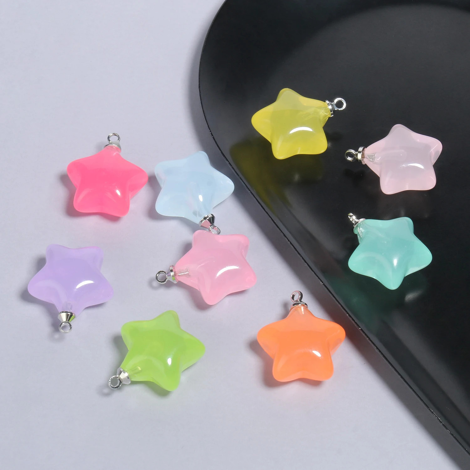 10pcslot Mix Candy Color Star Pendants 205x15mm Acrylic Charms Beads Pendant for Jewelry Necklace Bracelet Earring Crafting 241010