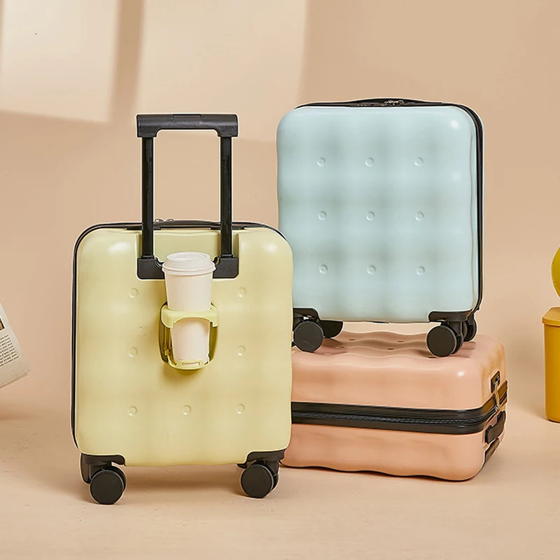18/20 inch cardboard cute student small lightweight handcart box silent universal wheel cup holder travel set 241007 4