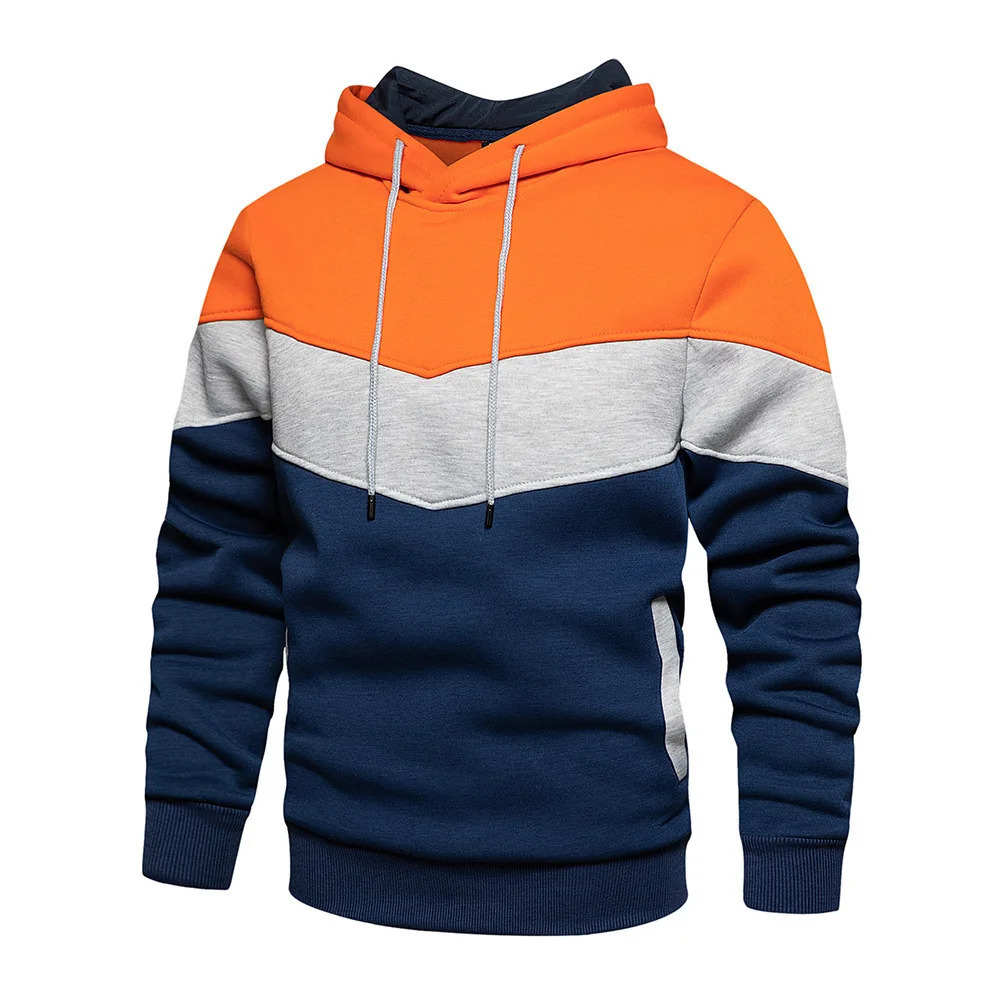 Spring and Autumn Europe the United States Men Color Match Fashion Hoodie Mens Casual Sports Shirt 241011