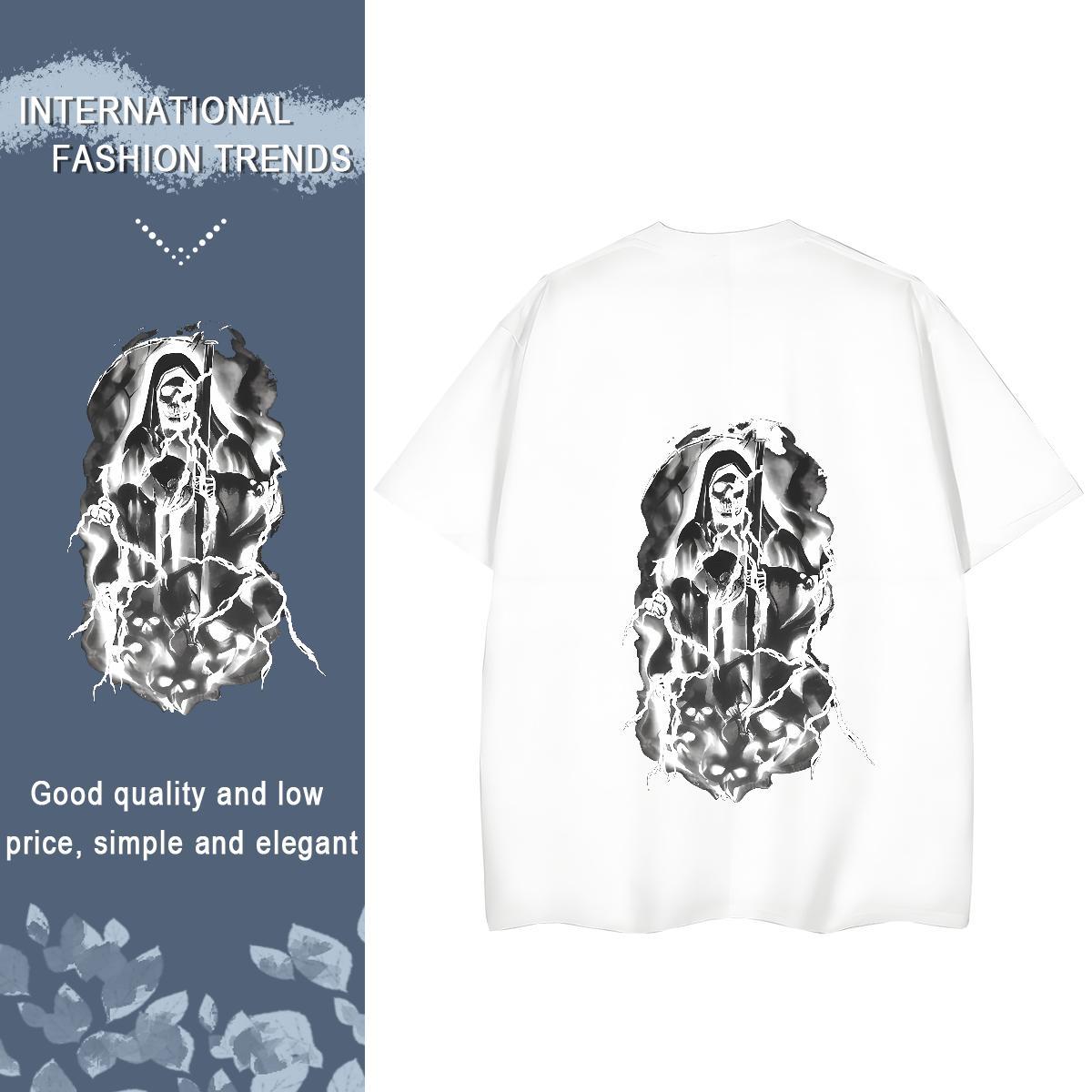 TOP Quality T Shirts Women 100% Cotton 230g Comfortable Casual Daily Wear skull Women Tshirts Brand Cartoon Anime Tops Tees