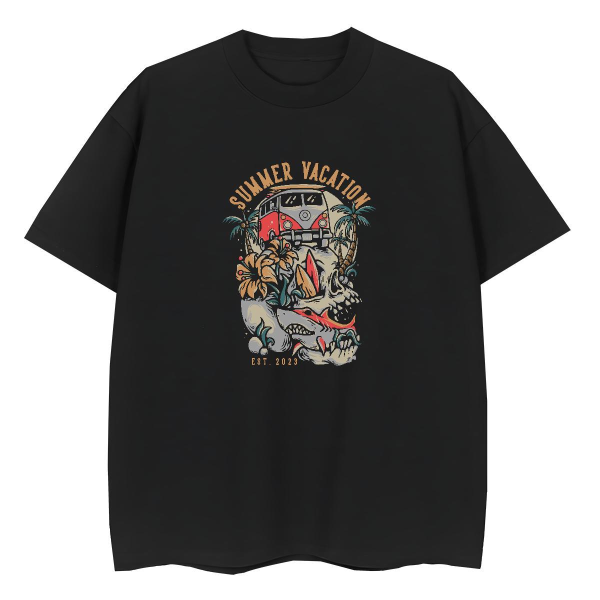 New Woman T Shirts 230g Pure Cotton Breathable Short Sleeve Beach skull Women Tees Designer Nice Custom Print Oversized Tshirts