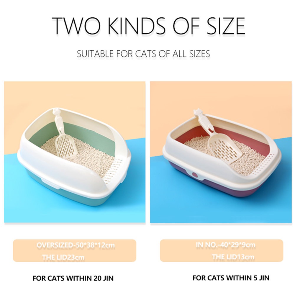 2 Household semi-enclosed cat litter box splash-proof cat litter box durable drop-resistant cat toilet