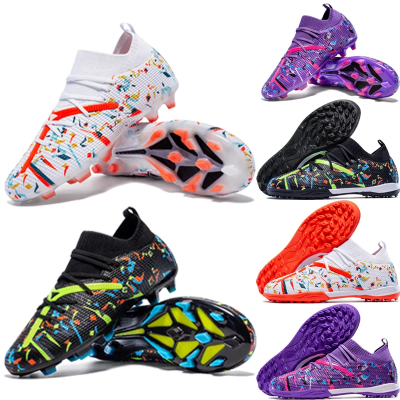 Football Boots Drop Shipping Unisex Breathable Soft Men Soccer Shoes Long Spikes Soccer Cleats Indoor Sports Shoes