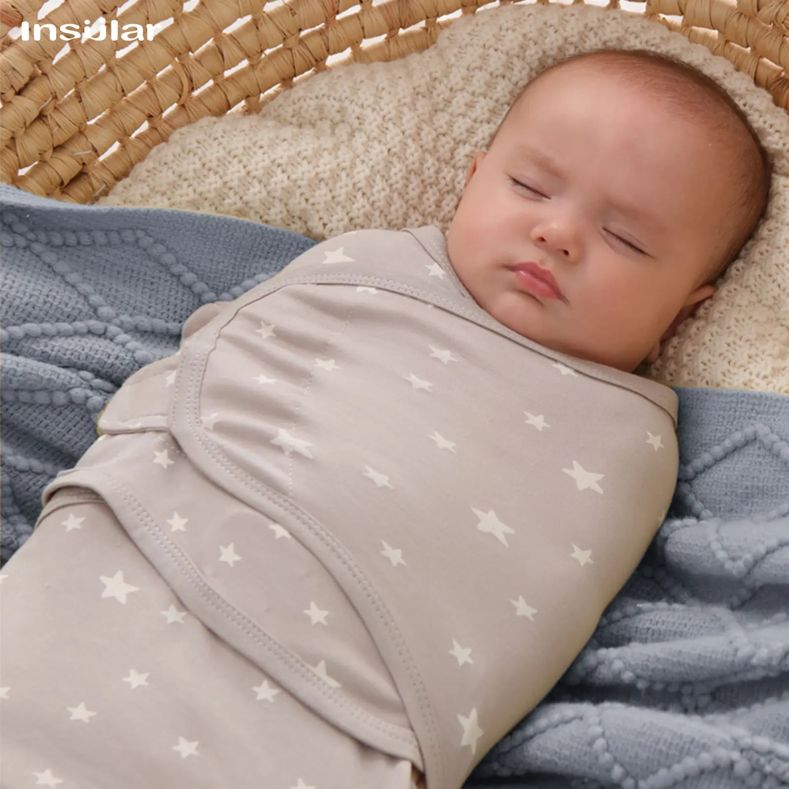 3 Piece A Suit INSULAR Cotton Baby Anti-shock Sleeping Bags born Swaddle Wrap Bags Held By The Baby Anti-kick Spanned 241011