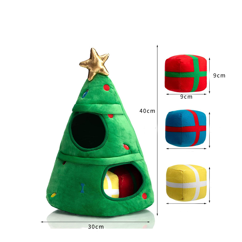 2022 New products christmas tree pet toy rubber latex toy eco-friendly squeaky xmas dog toy