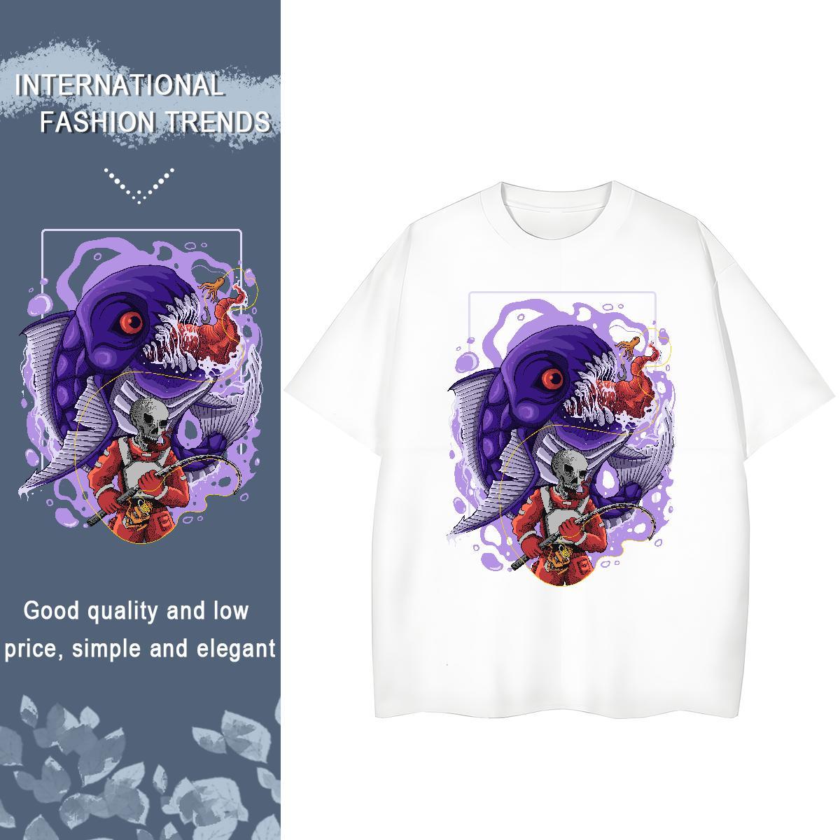 Custom T Shirts Women 100% Cotton 230g O Neck Short Sleeves Casual Daily Wear skull Lady T shirt Nice Black White Polos