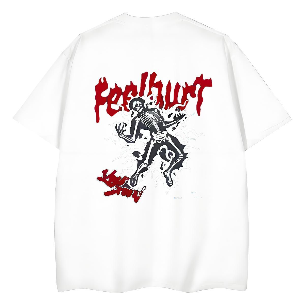 2024 Womens T Shirts 230g Pure Cotton Breathable Short Sleeve Home Outdoor skull Unisex Tshirts Soft Cartoon Print Clothings