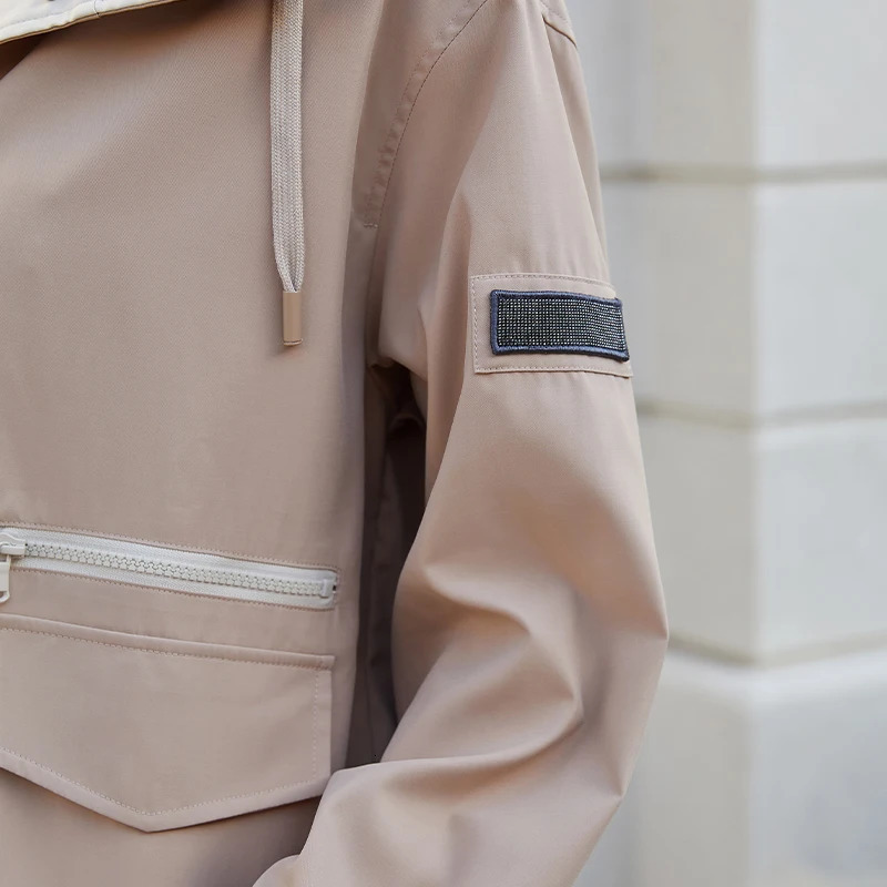 K1694L Autumn and Winter Ladies Coats y womens Clothing Hooded jackets loose tops For women 241011