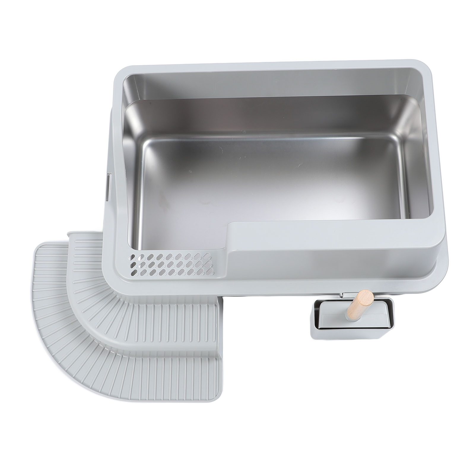 Stainless Steel Cat Litter Box Splash Proof Leakproof Odorless Easy to Clean Enclosed Cat Litter Box for Large Cats