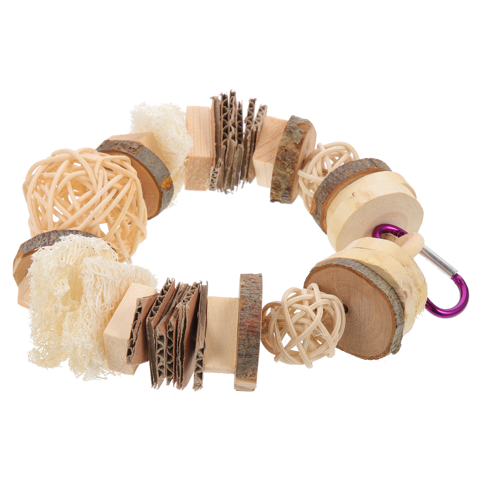 Wooden Hanging String Rabbit Chew Toy Hamster Toys Guinea Pig Rattan Bunny for Rabbits