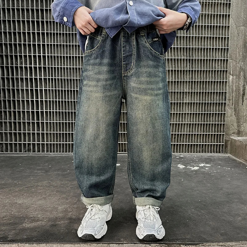 Big boy winter insulated jeans children Trouthers childrens clothing school boys children warm clothing teenagers underwear jeans 241008