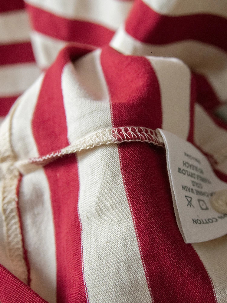 Vintage Sailors Striped Henley Shirts for Men Spring Autumn Long Sleeve 280GSM 100 Heavy Cotton Tshirt Male Tees Tops 241011