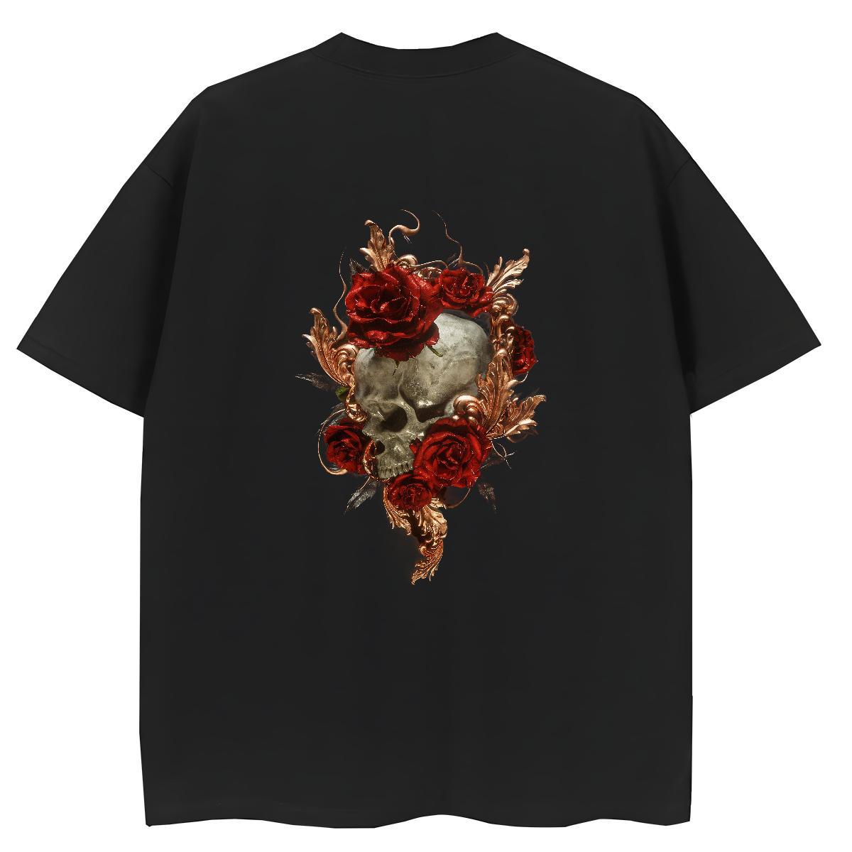 2024 Casual Womens T Shirts 230g Cotton Crew Neck Breathable Sport skull Women Tshirts Loose fit Custom Print Oversized Top Tees