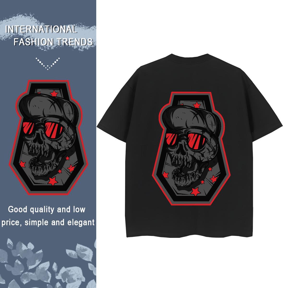 Factory Direct T Shirts Women 100% Cotton 230g Comfortable Street skull Lady T shirt Female Black Oversized Clothings