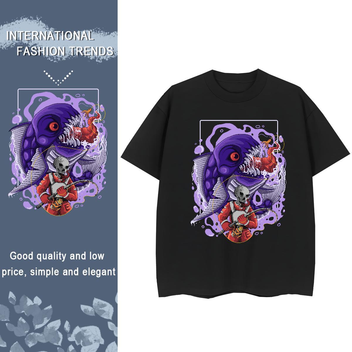 Custom T Shirts Women 100% Cotton 230g O Neck Short Sleeves Casual Daily Wear skull Lady T shirt Nice Black White Polos