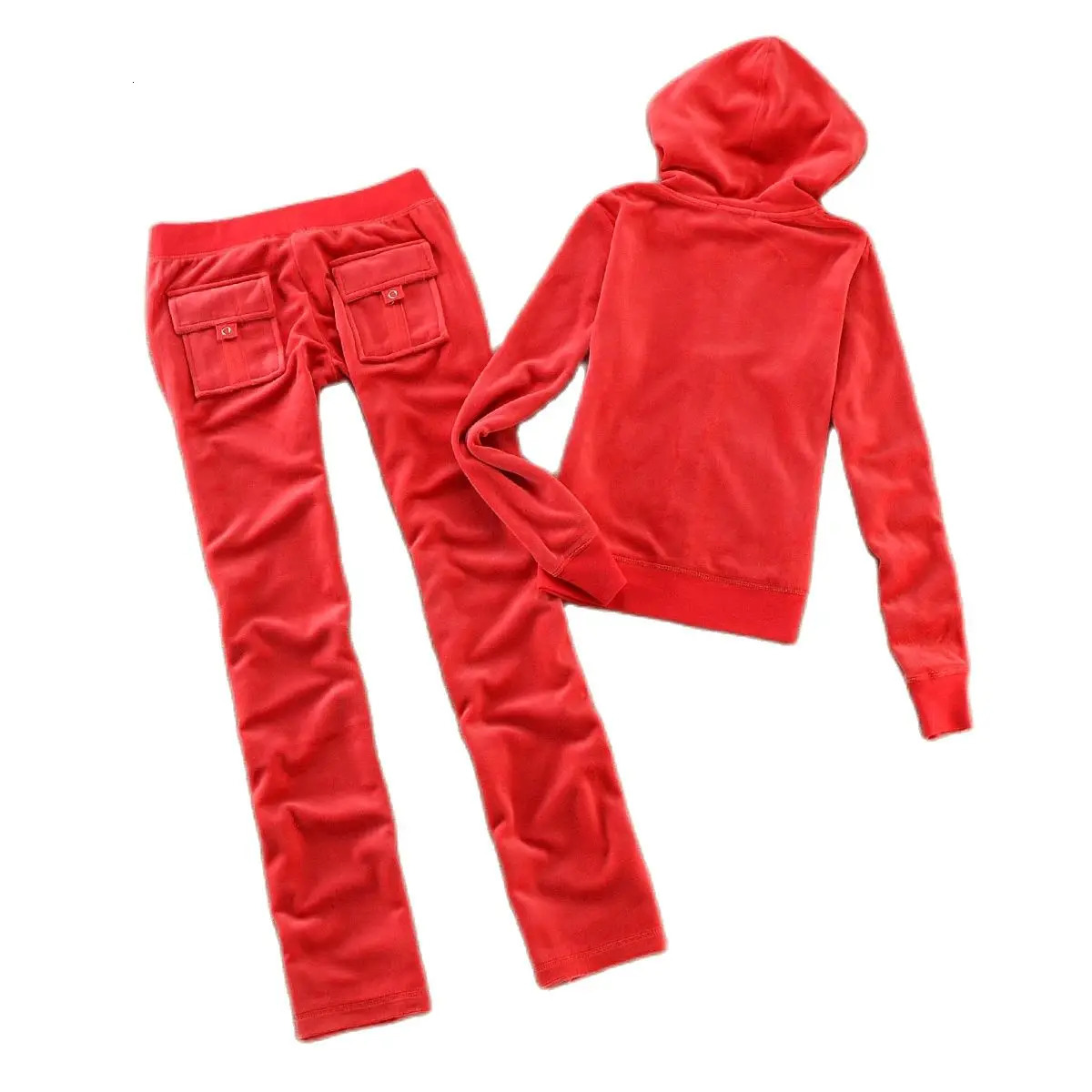 Velvet Track and Field Uniform Solid Color Hoodie Womens Set Velvet Sports Uniform 2pc Thick Solid Color Hoodie TopCasual Clothing 241011