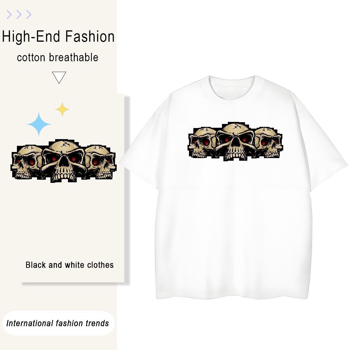 Fashion Casual T Shirt For Woman 100% Cotton 230g Comfortable Outdoor skull Lady T shirt Designer Nice Custom Printing Clothings